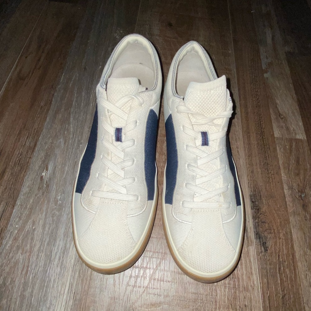 Rothy’s BlackBerry Block Lace Ups Lace Up Sneakers Off-White Blue Purple 9 - Picture 4 of 10